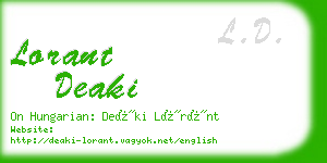 lorant deaki business card